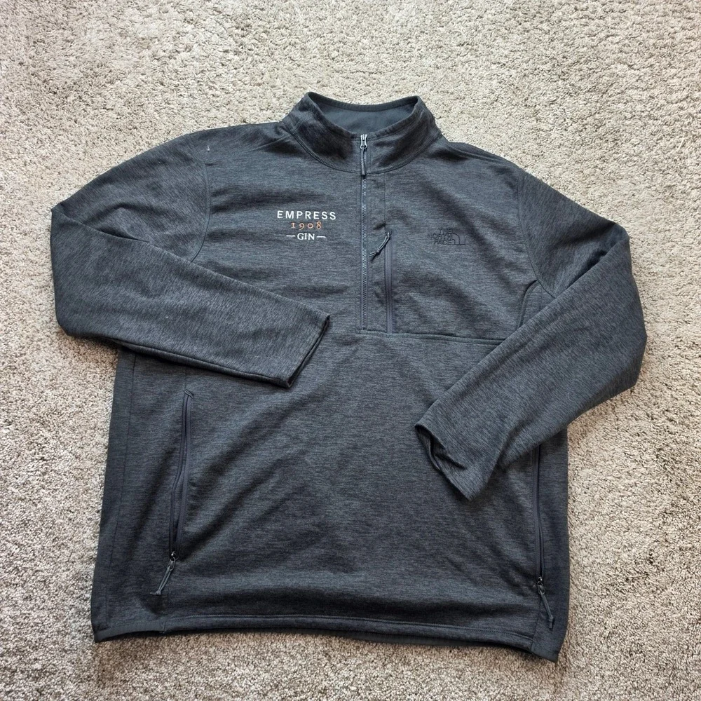 The North Face Quarter Zip Fleece Mens XL Gray Empress 1908 Gin Outdoor Athletic